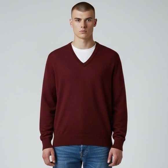 The Scotch House Other - VTG The Scotch House Sweater Mens Large Red Pure Cashmere Pullover Made Scotland